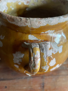Small 19th Century French Yellow Confit Pot