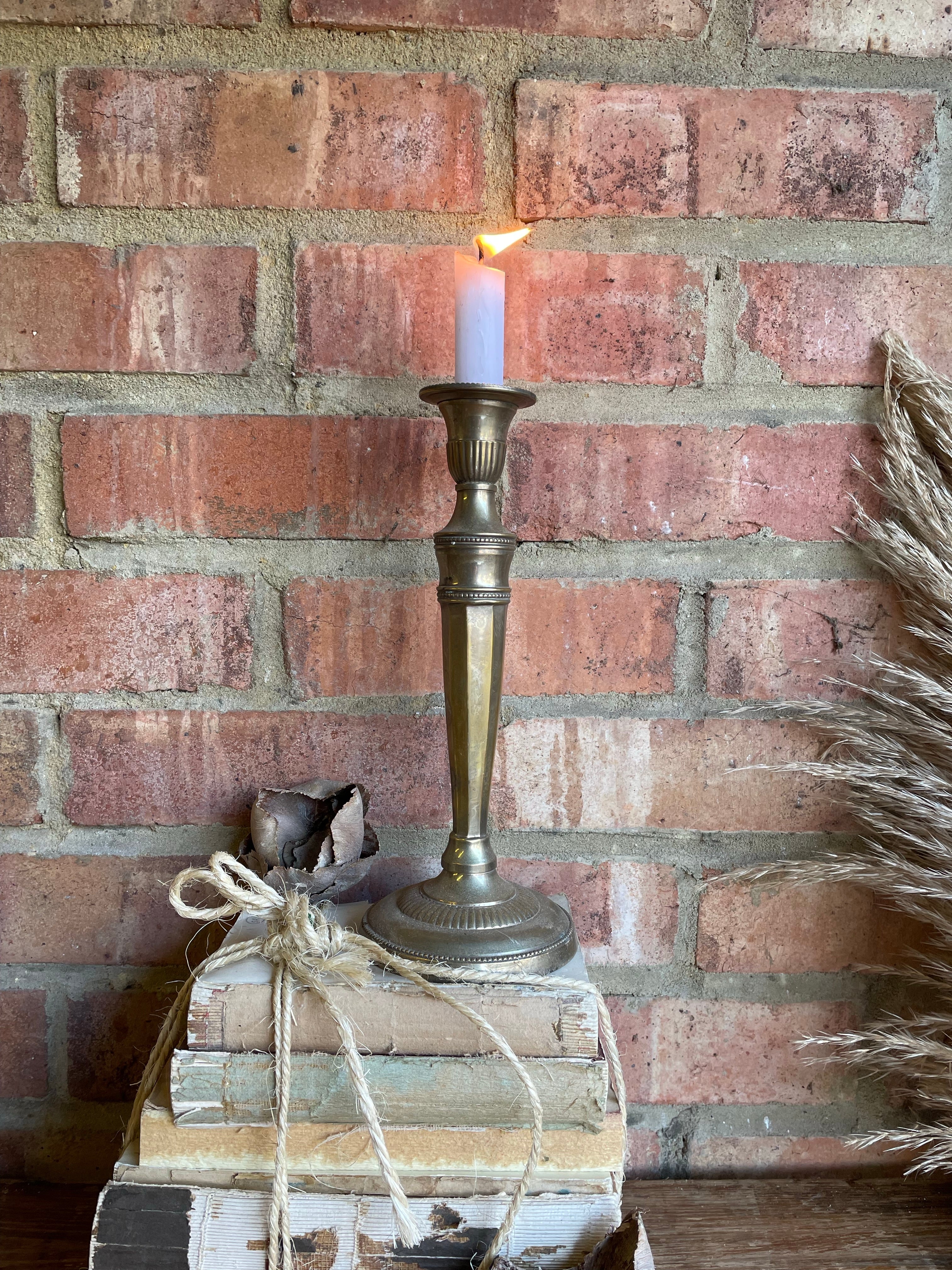 Tall Silver Plated Tapered Candlestick