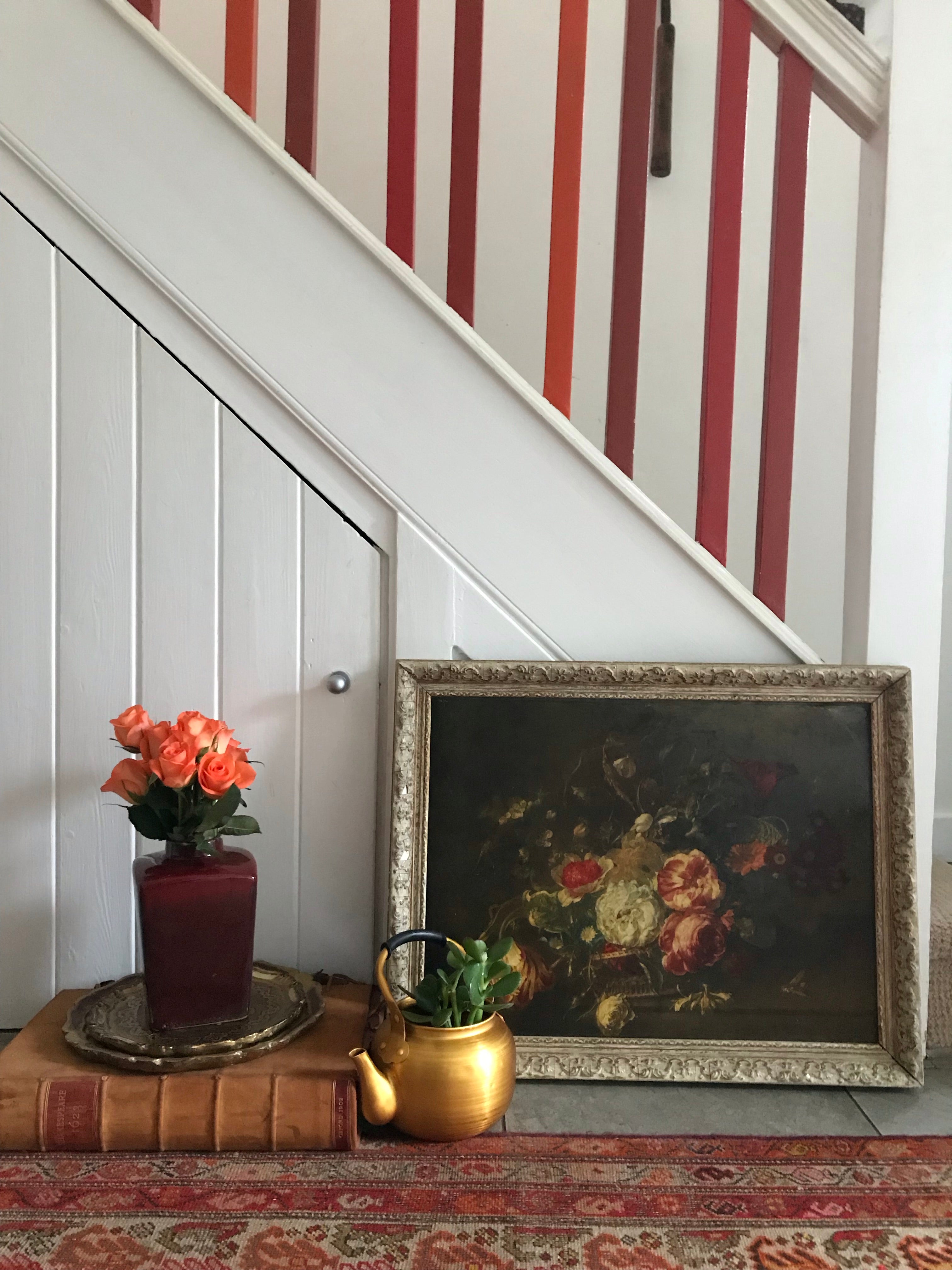 Framed Vintage Floral Oil Painting
