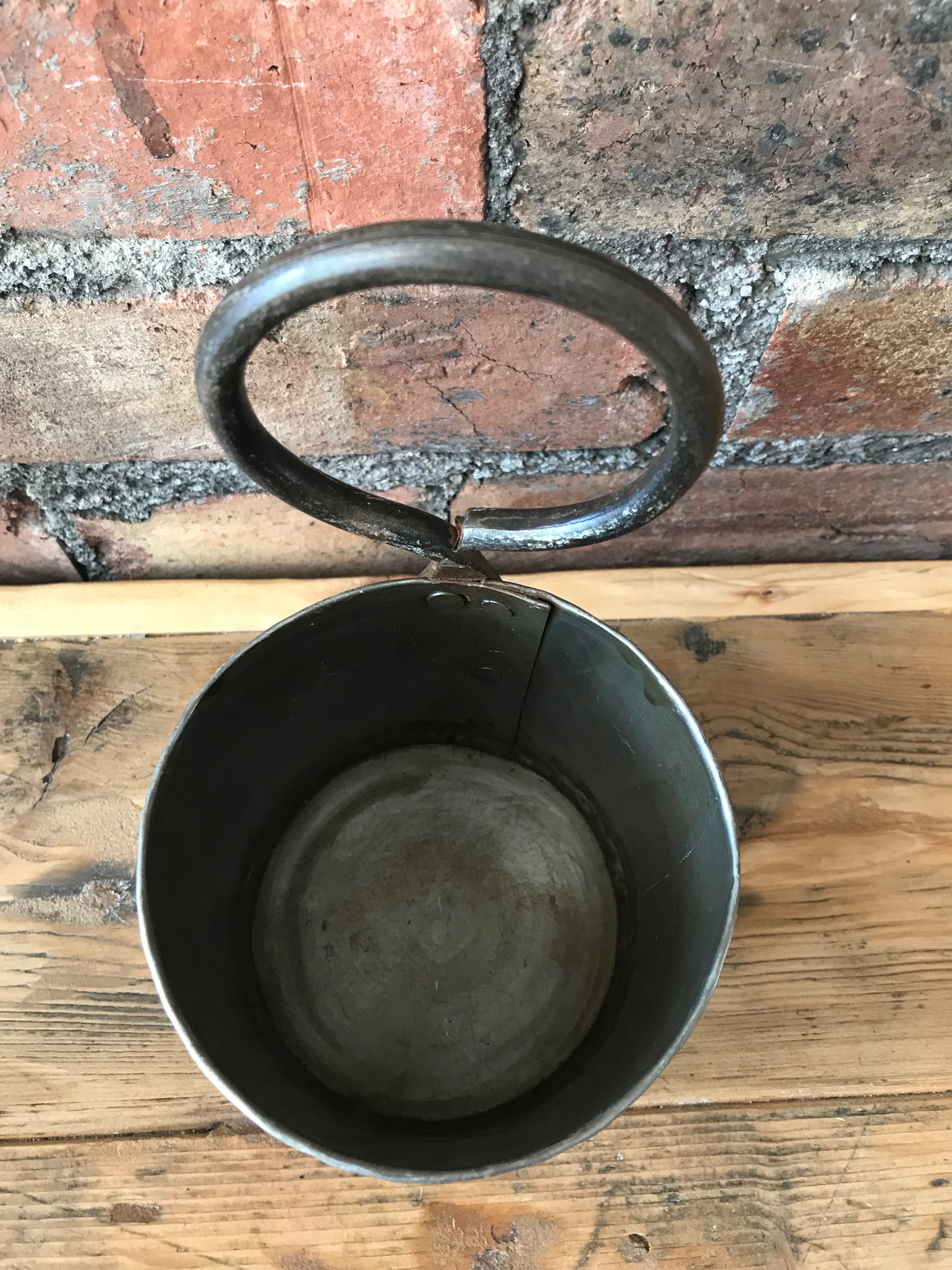 Tin Pot Large Rustic Gun-Metal Tin/Pot – Reclectic
