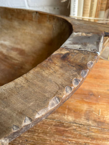 Large Wooden Dough Bowl 1