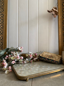 Lace and Gilded Metal Tray