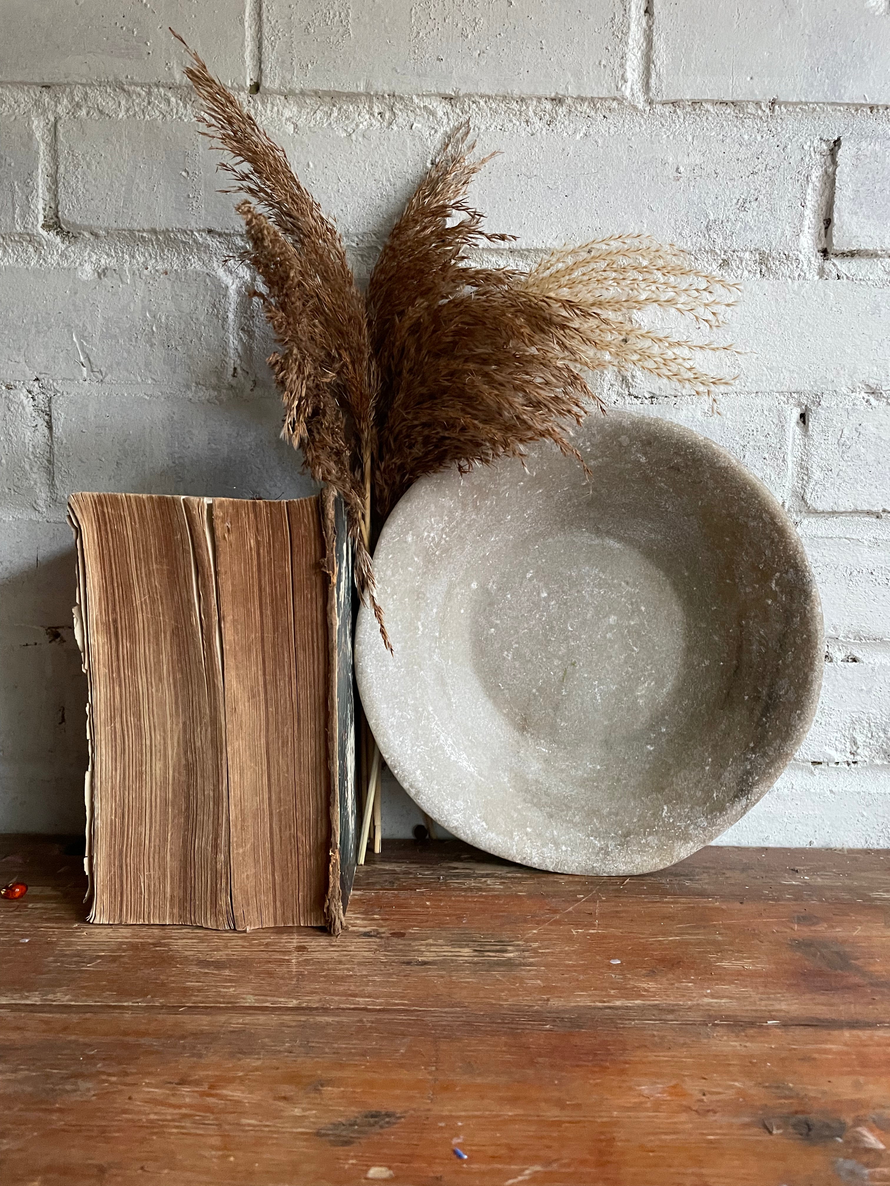 Large Antique Marble Bowl 3
