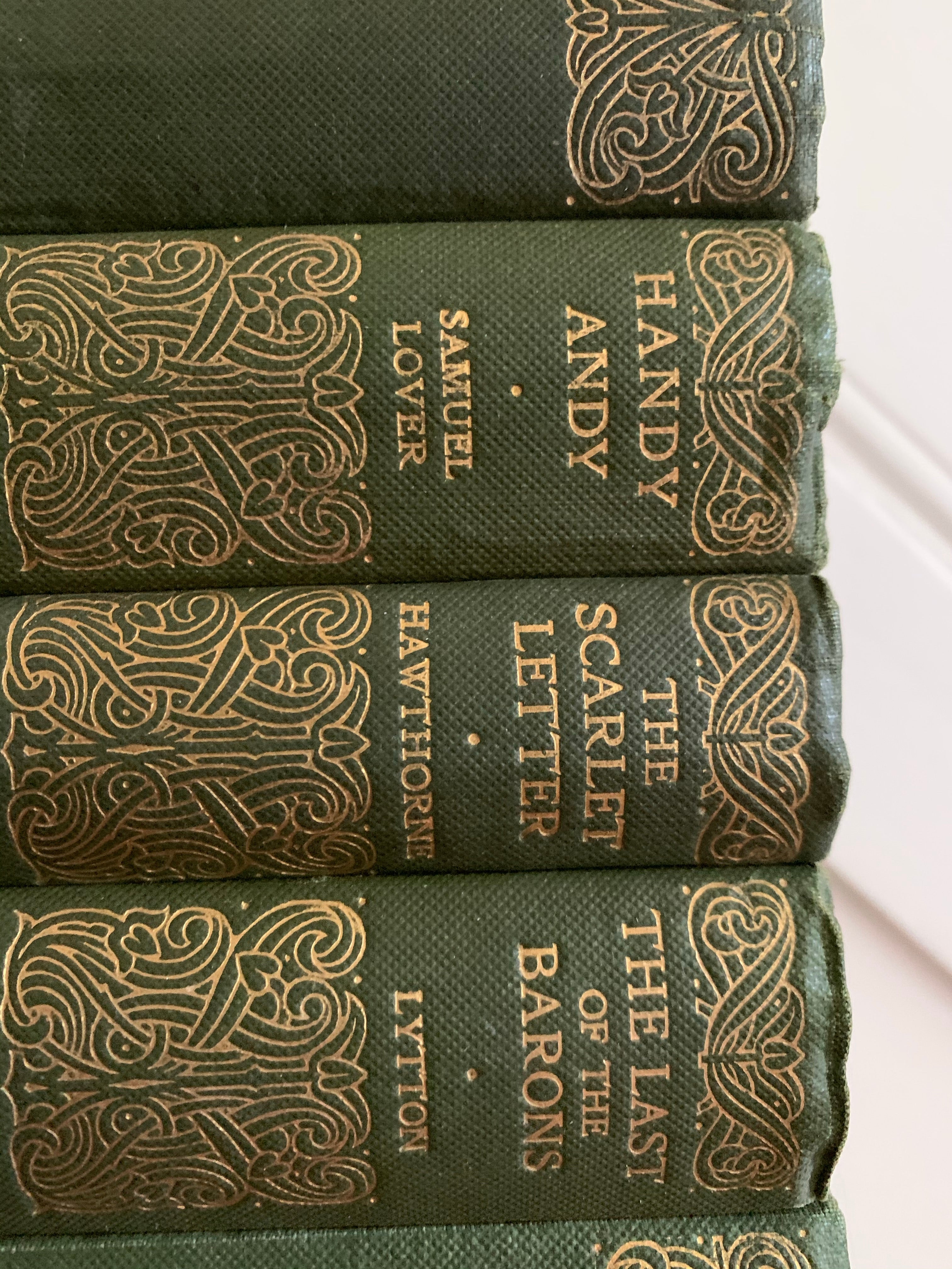 Set of 20 Cassells Standard Library books with green covers
