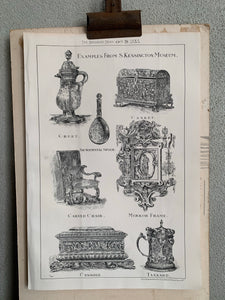 19th century bookplate of exhibits from the South Kensington Museum