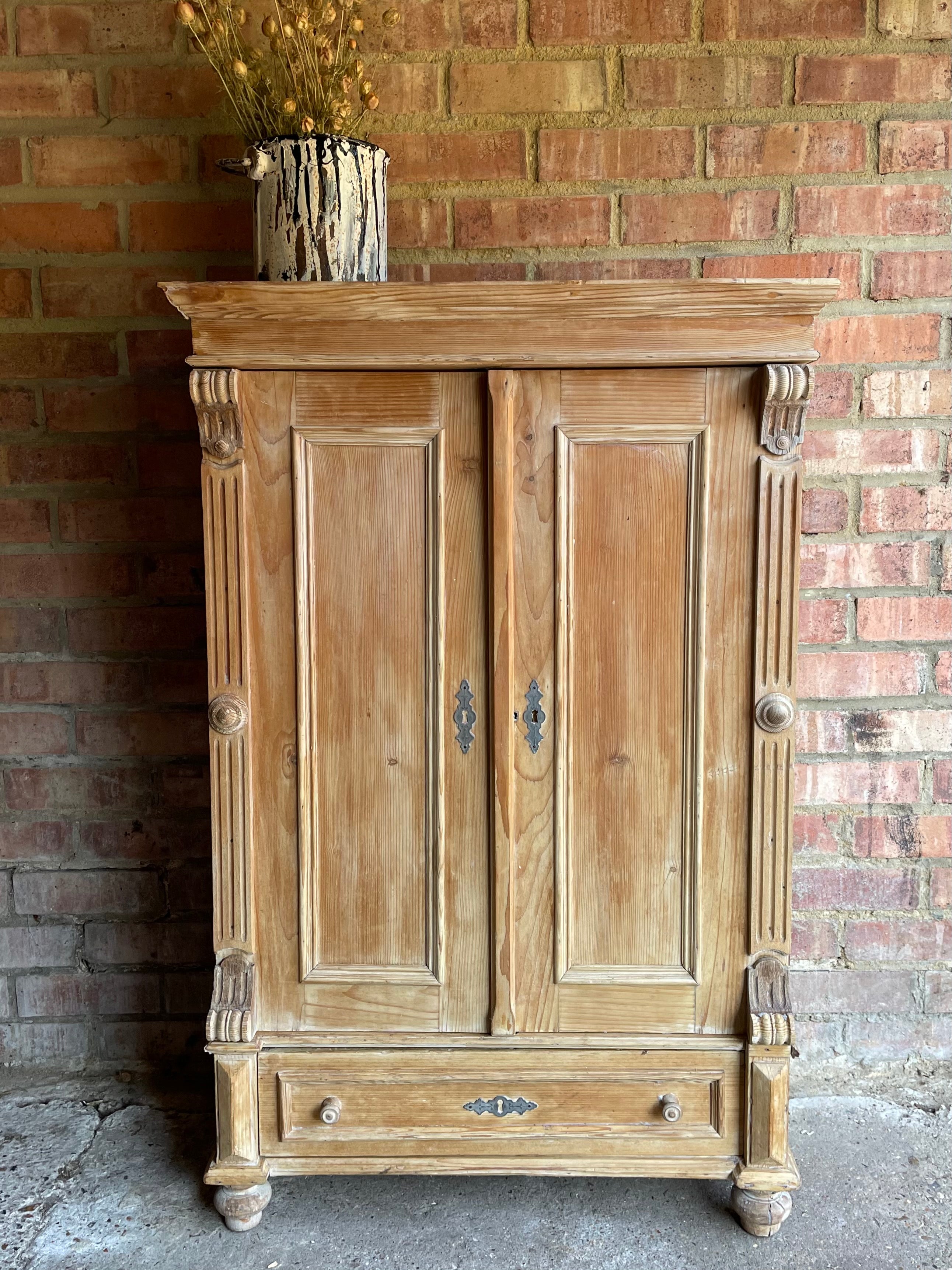 Victorian Pine Cabinet with Two Doors