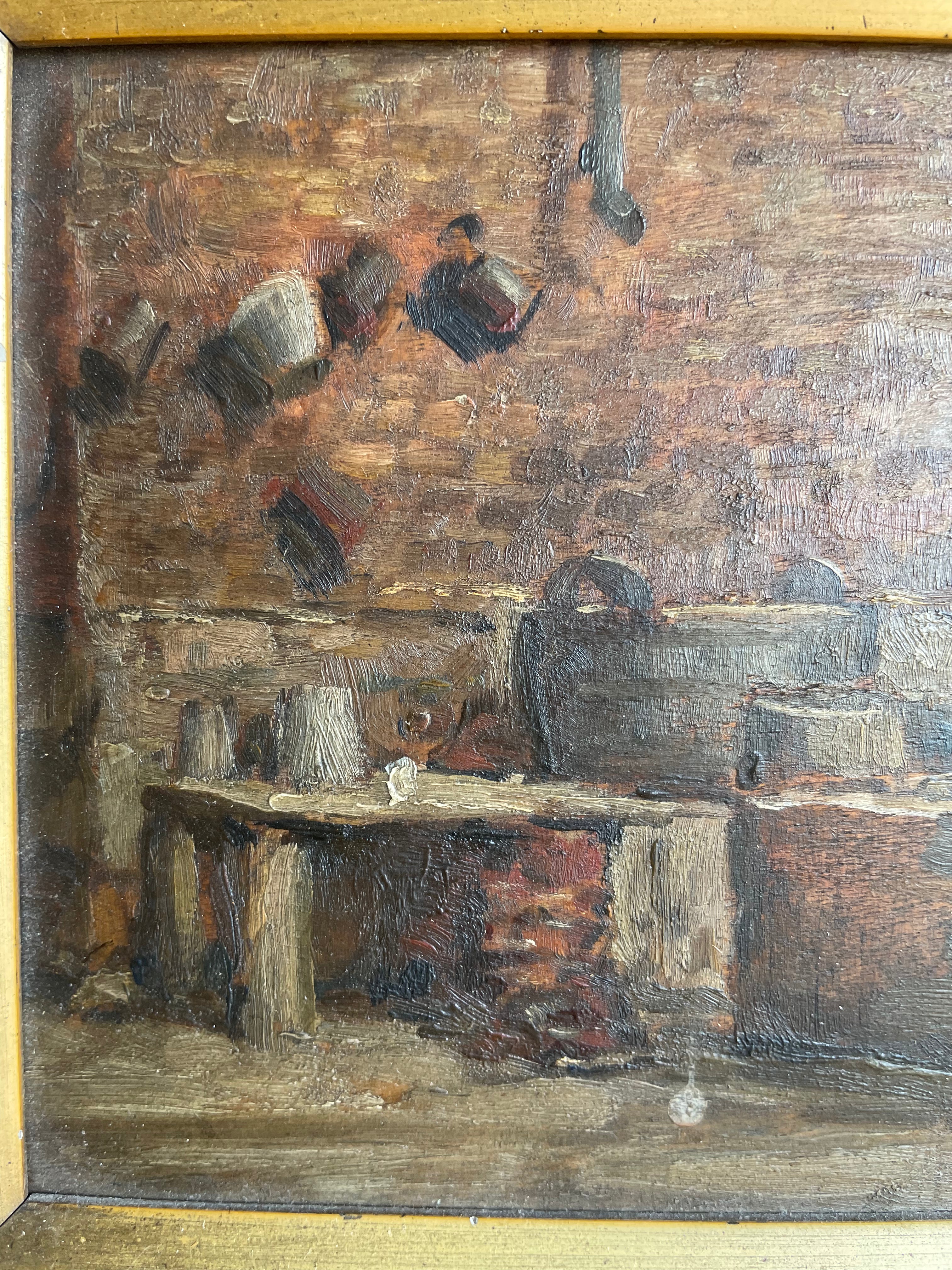 A Rustic Kitchen: Small Antique Oil