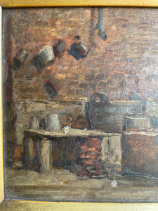 A Rustic Kitchen: Small Antique Oil