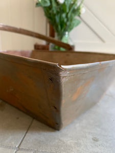Large Rustic Metal Trug with Adjustable Handle