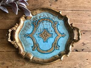 Blue Florentine Gilt Tray