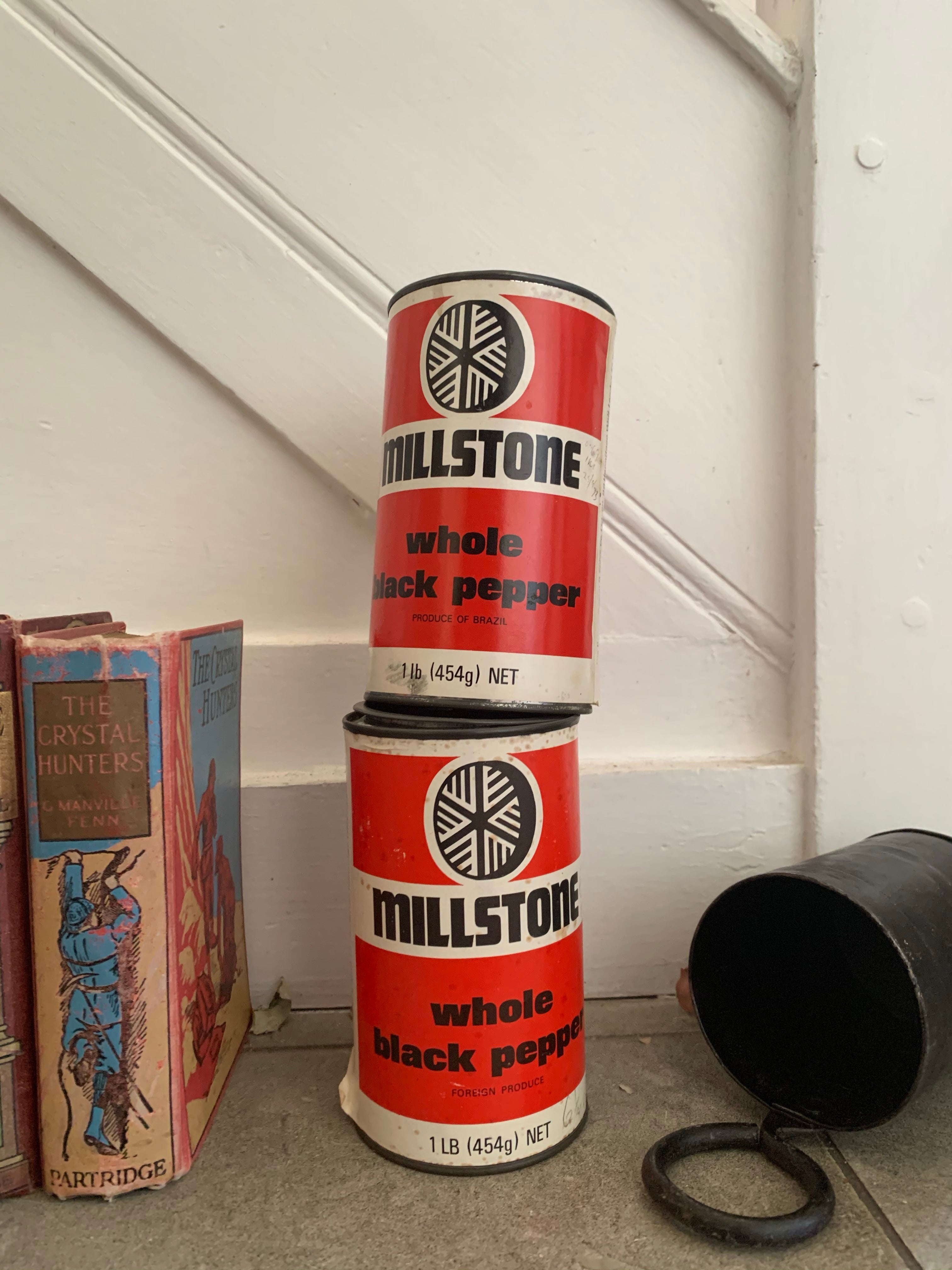 Pair of Vintage Black Pepper Tins