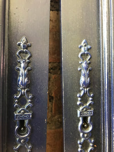 Pair of French vintage panels in navy blue