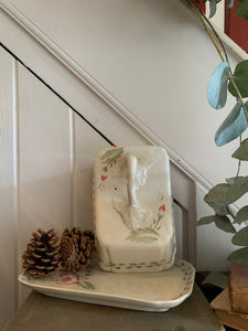 Antique Ceramic Cheese/Butter Dish with lid