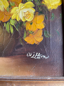Small Floral Still-Life: oil on canvas signed