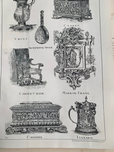 19th century bookplate of exhibits from the South Kensington Museum