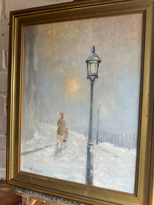 Under the Lamp: Signed Oil on Canvas