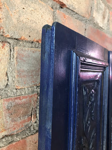 Pair of French vintage panels in navy blue