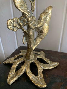 Ornate Floral Gilt Candlestick Pair