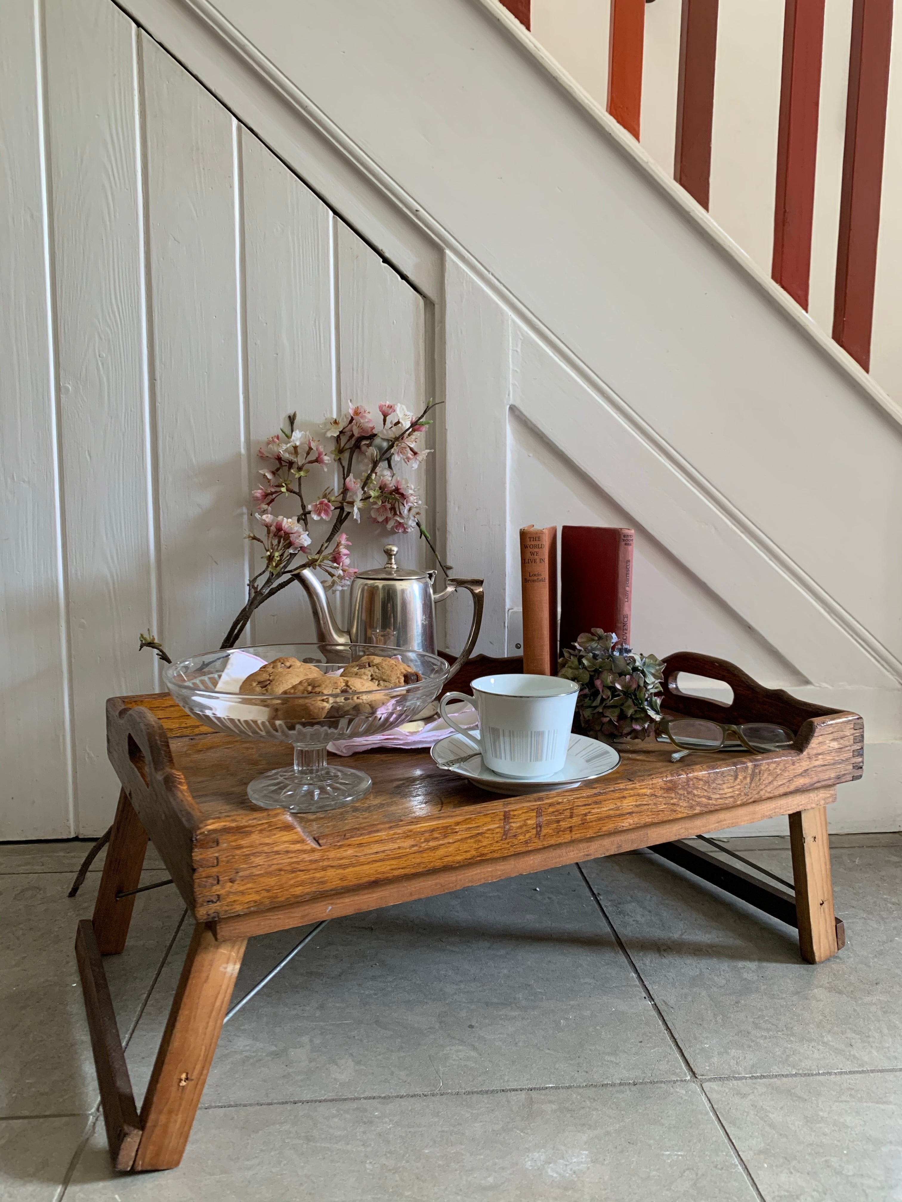 Folding Wooden Serving Tray/Butlers Tray