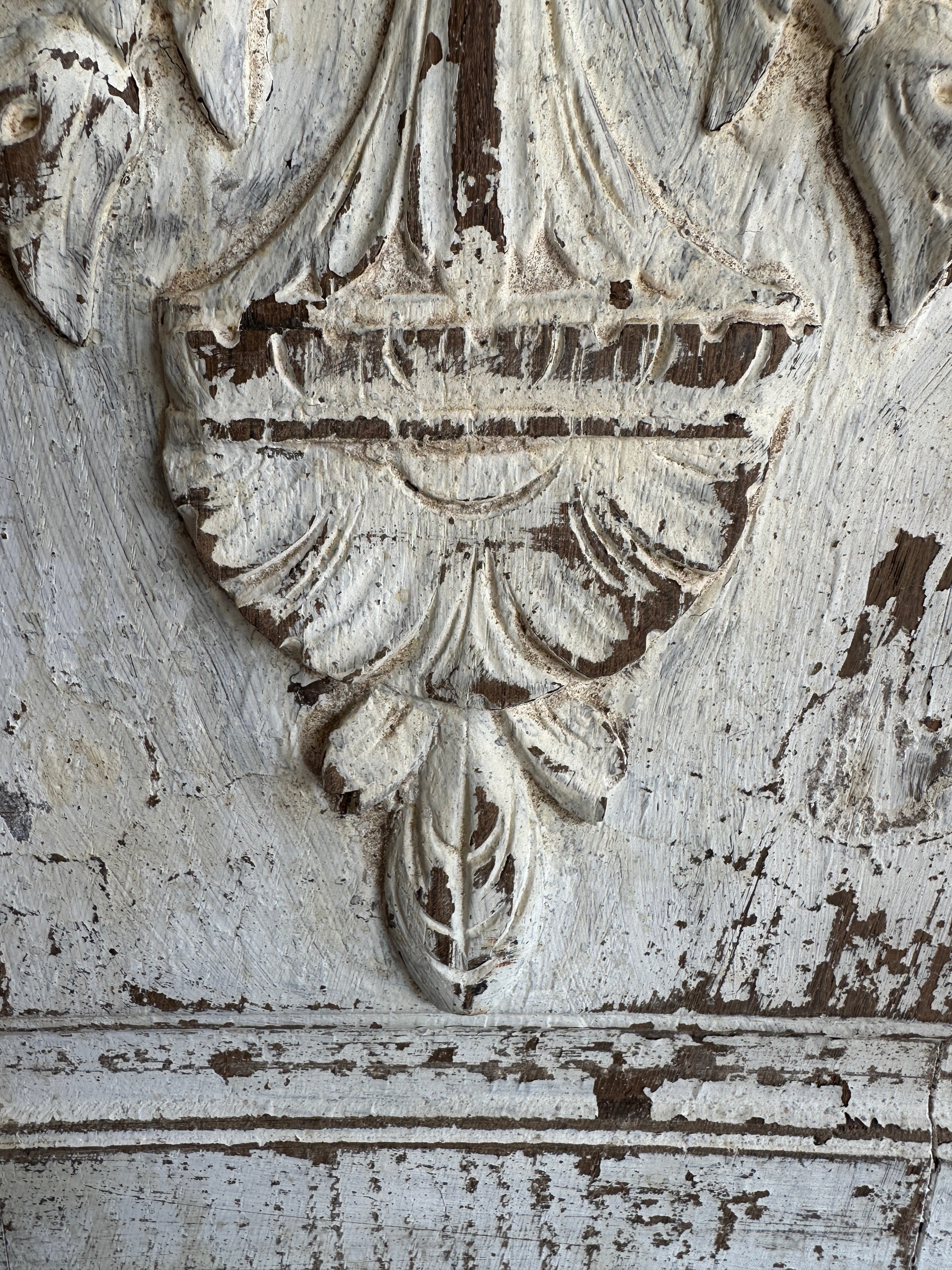 Antique French Painted & Carved Decorative Panel