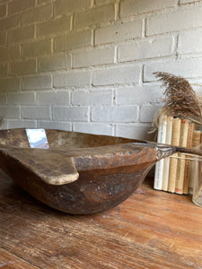 Large Wooden Dough Bowl 1