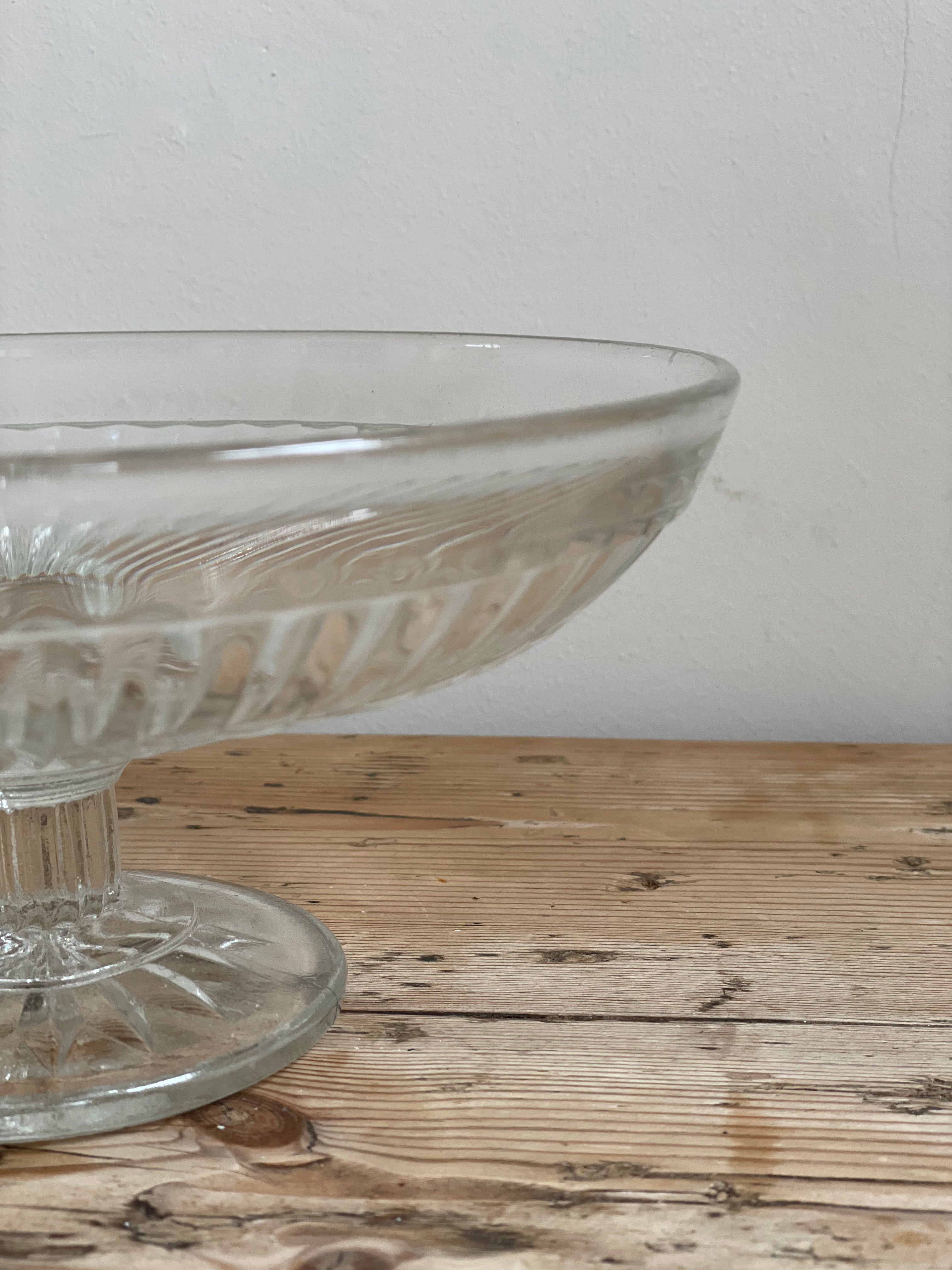 Vintage Ribbed Glass Dish