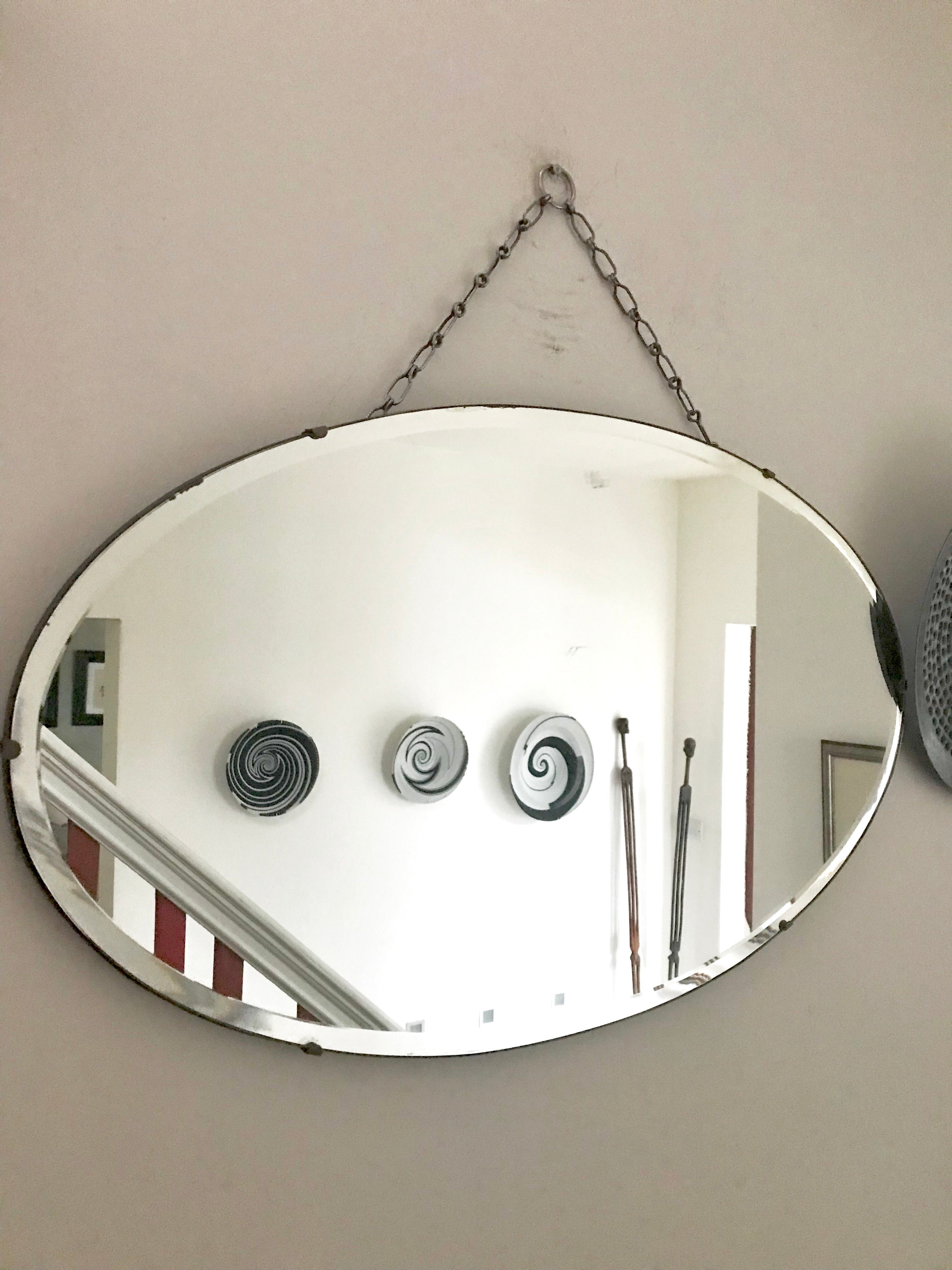 Beautiful Art Deco Frameless Mirror