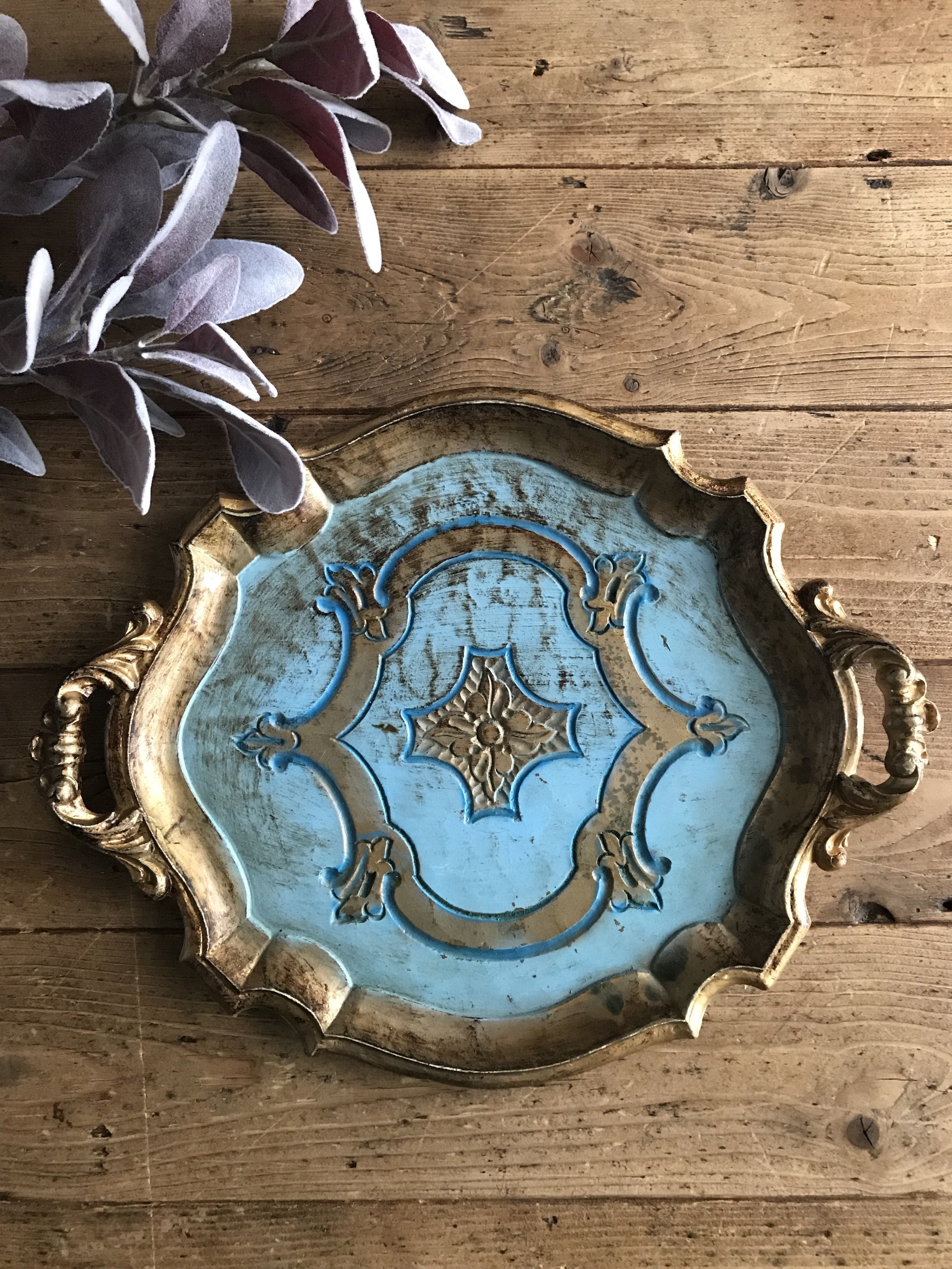 Blue Florentine Gilt Tray