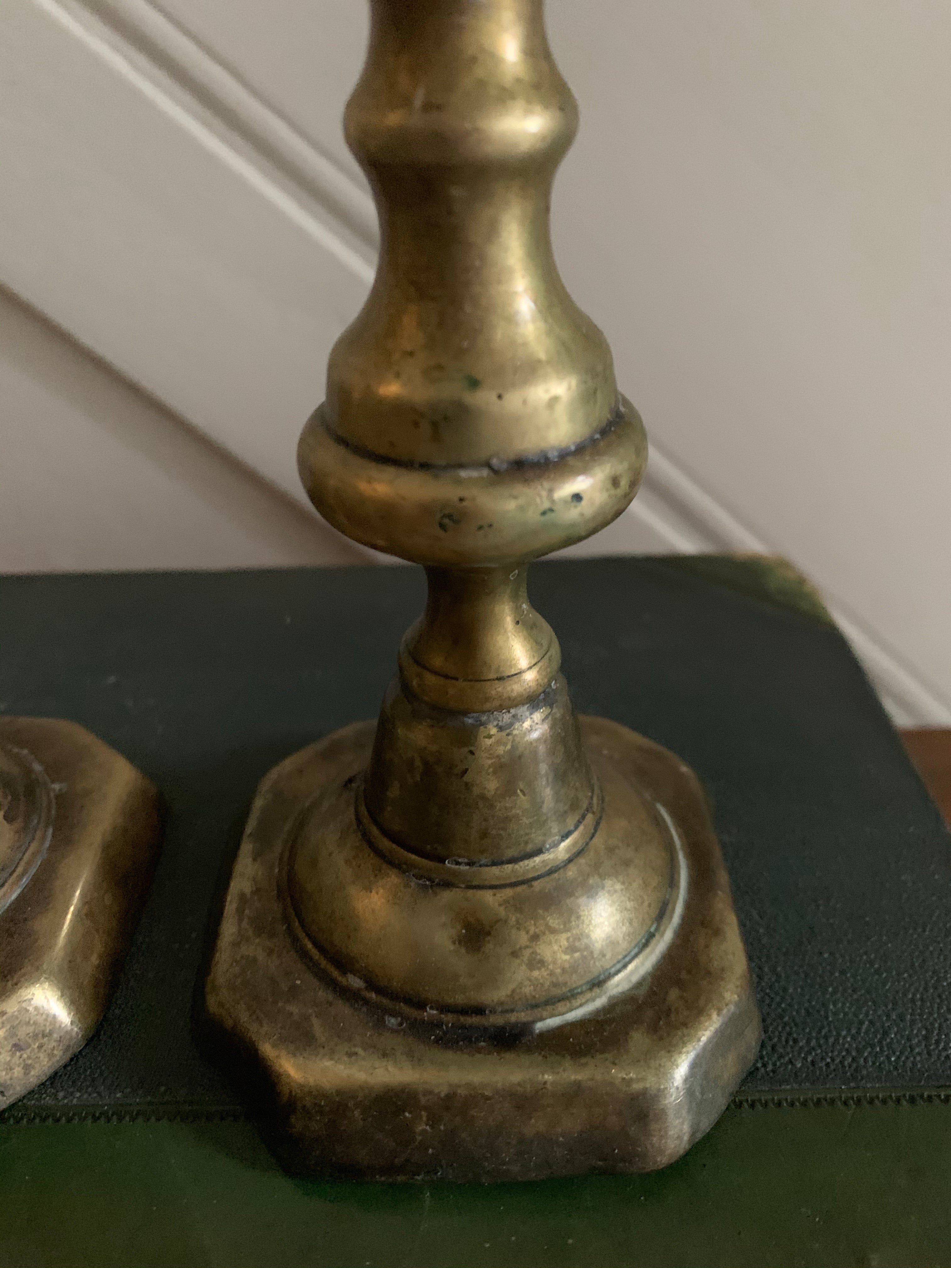 Small Vintage Brass Candlesticks
