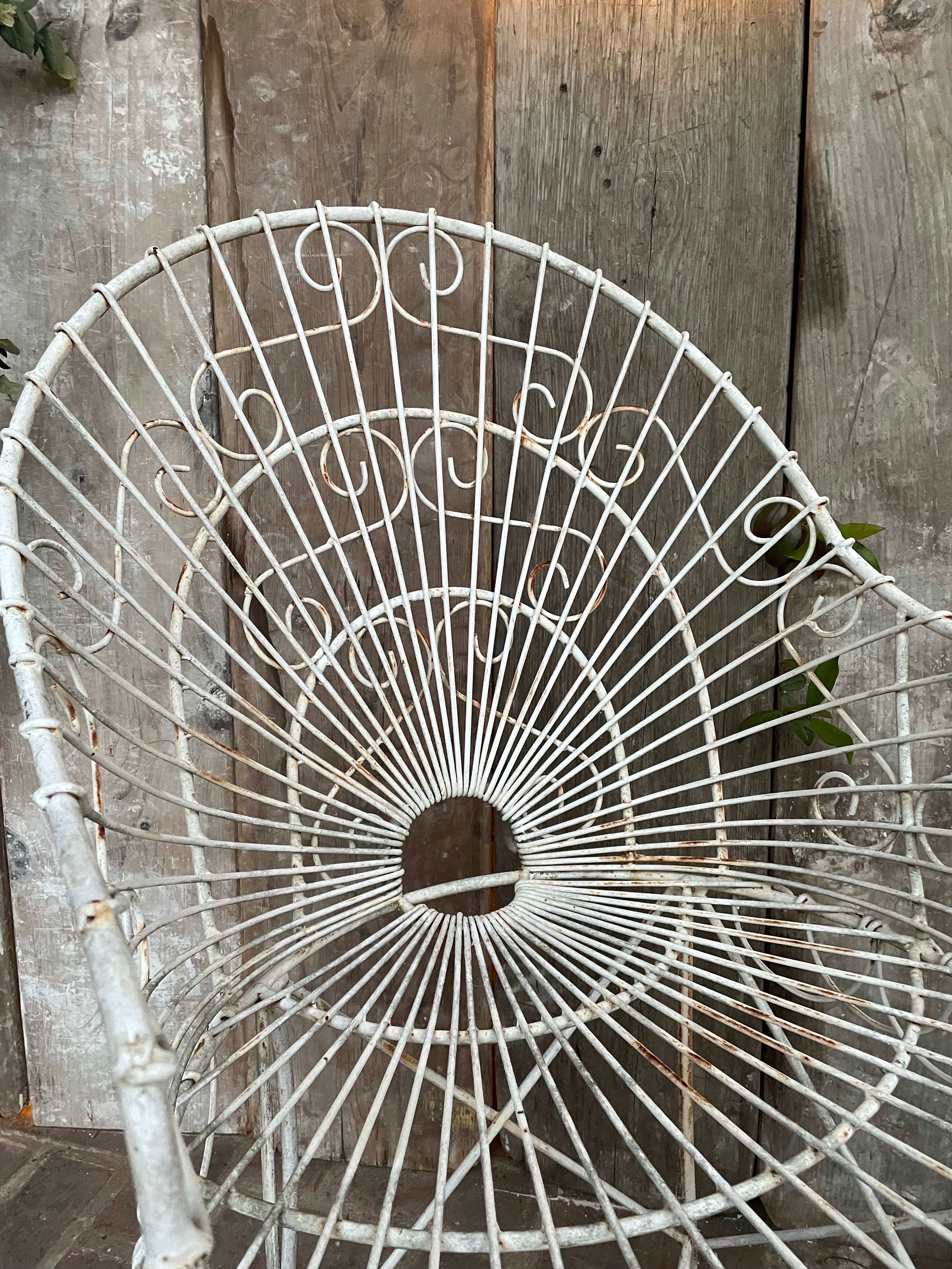 Beautiful Vintage Wire Work High Backed Chair