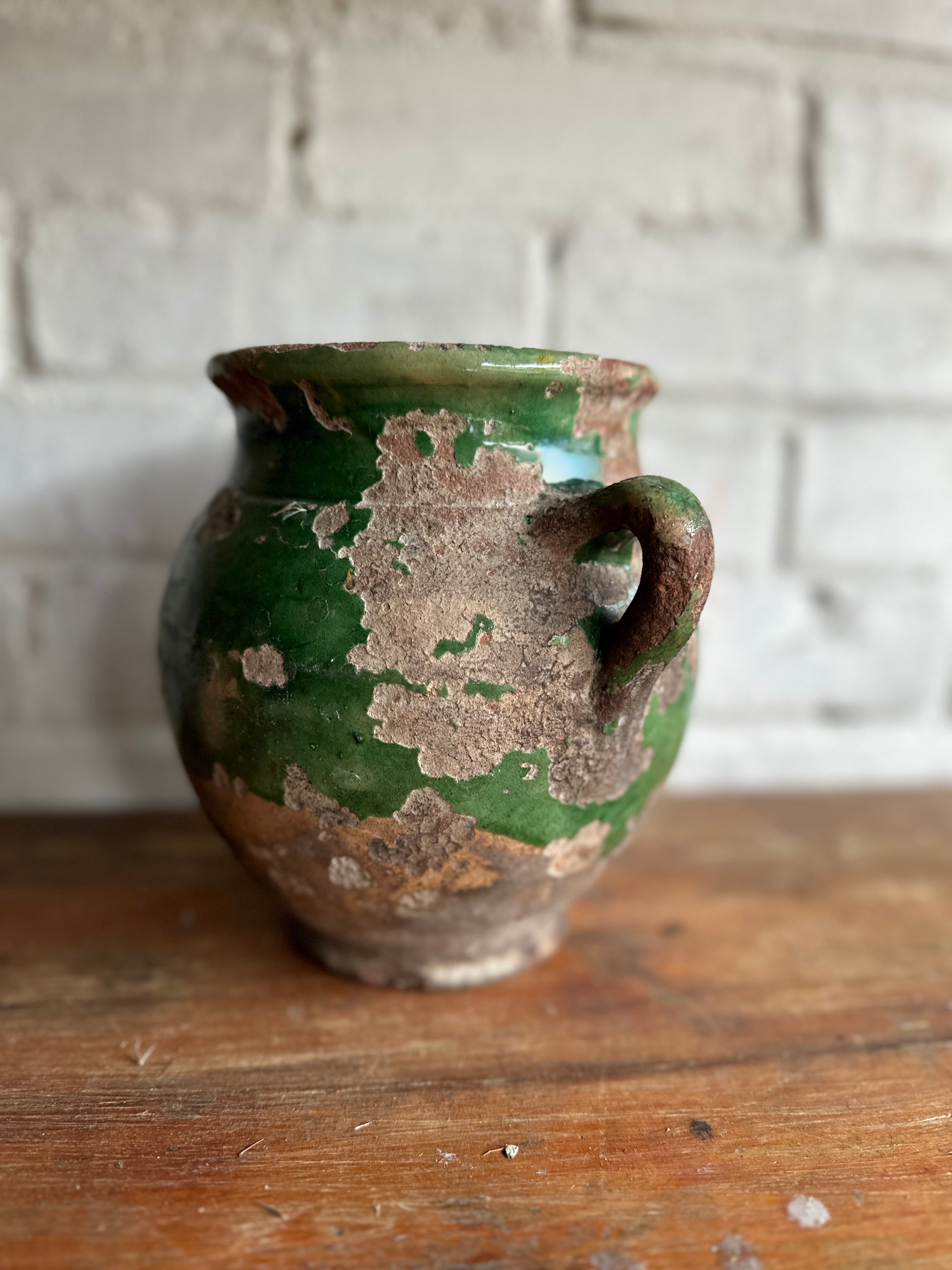 Small 19th Century French Green Confit Pot
