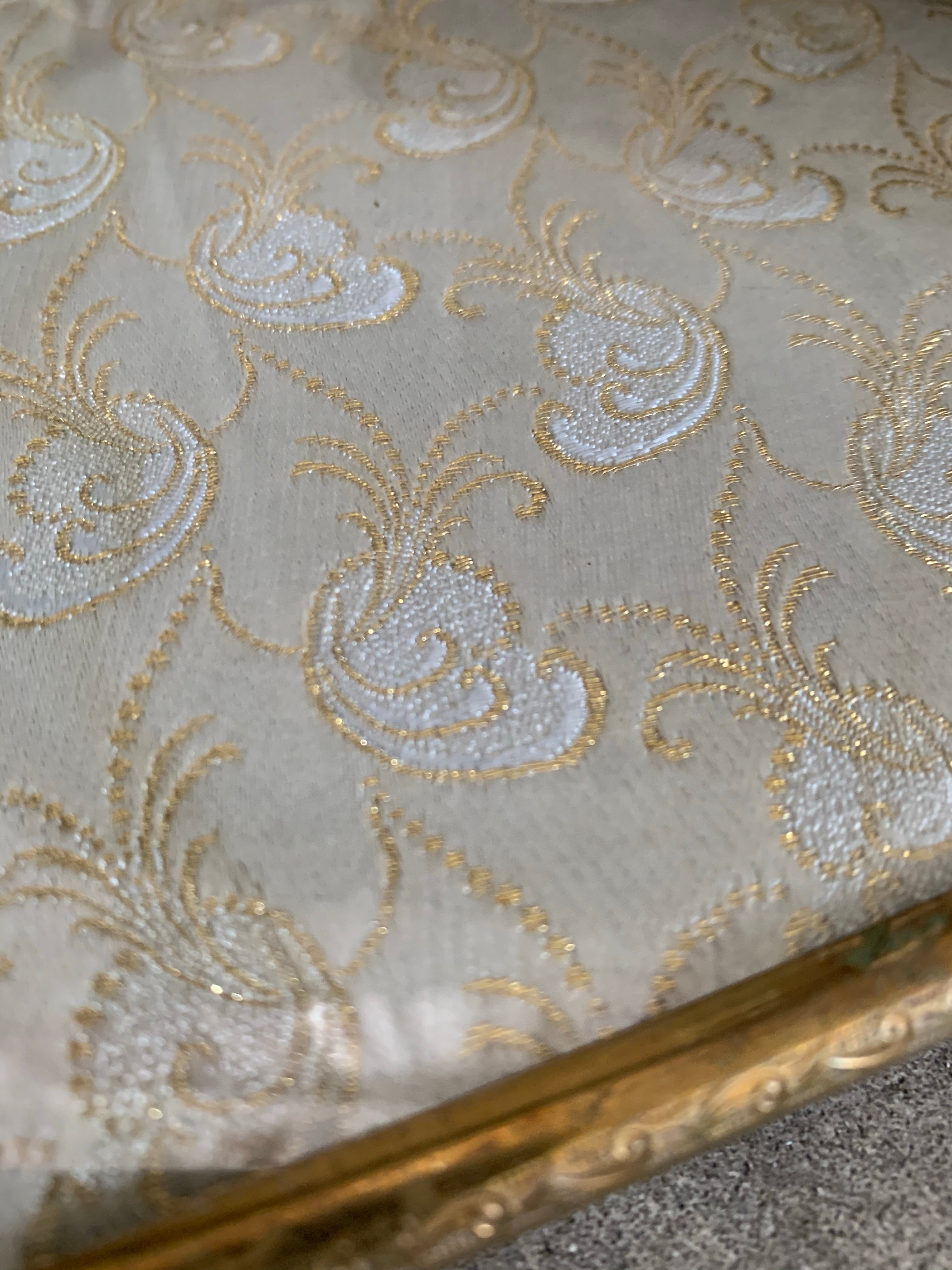 Lace and Gilded Metal Tray
