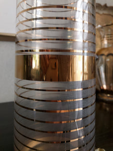 Midcentury Glass and Gold Vase