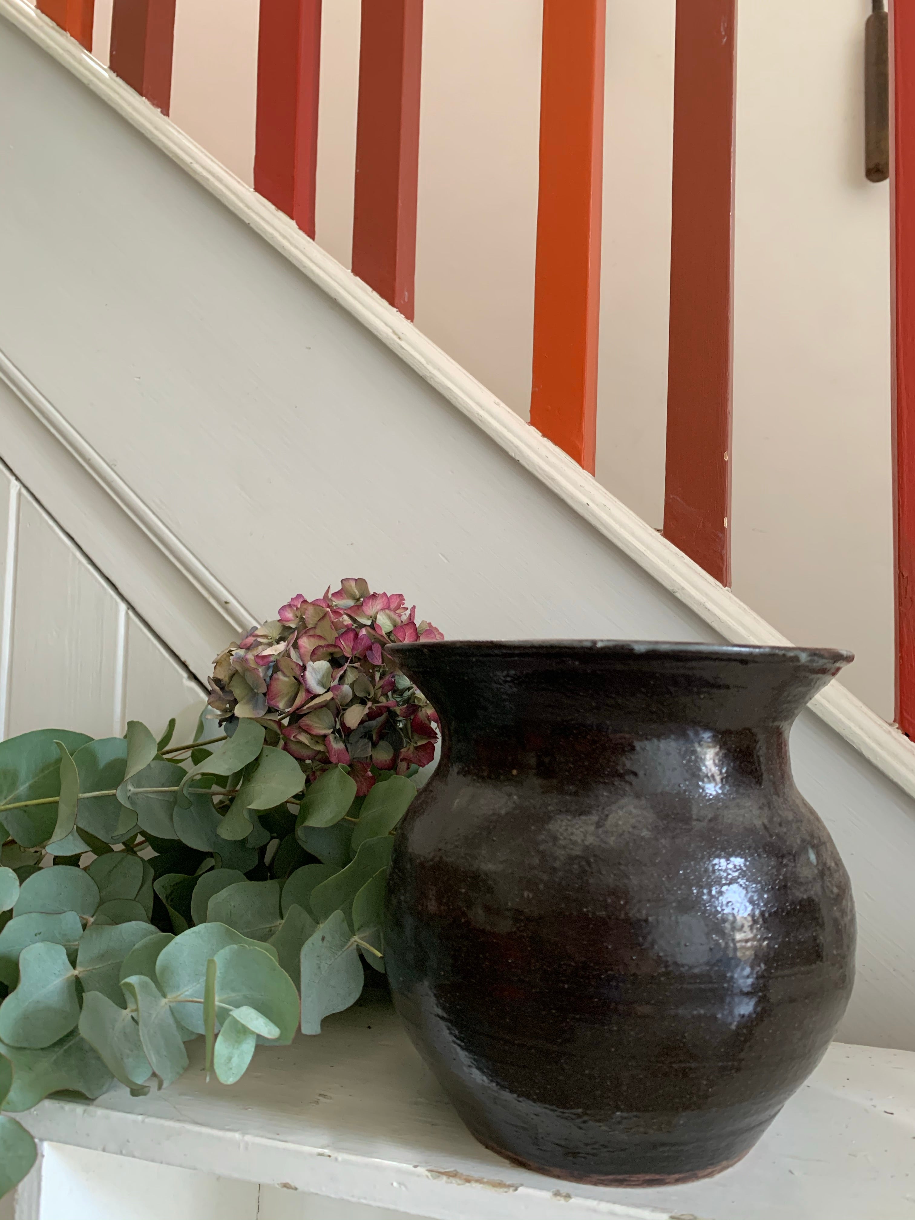 Chocolate Brown Glazed Vase