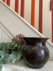 Chocolate Brown Glazed Vase