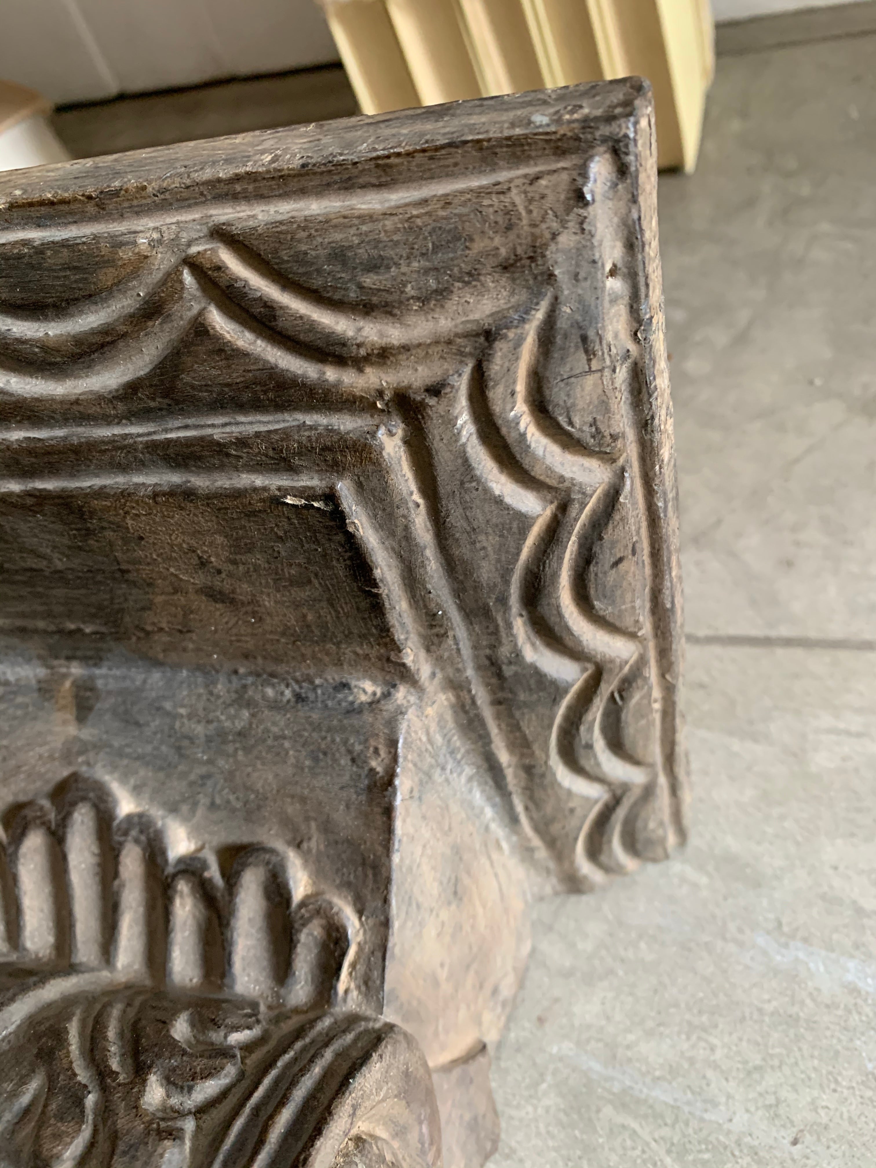 Decorative Carved  Wood Wall Shelf