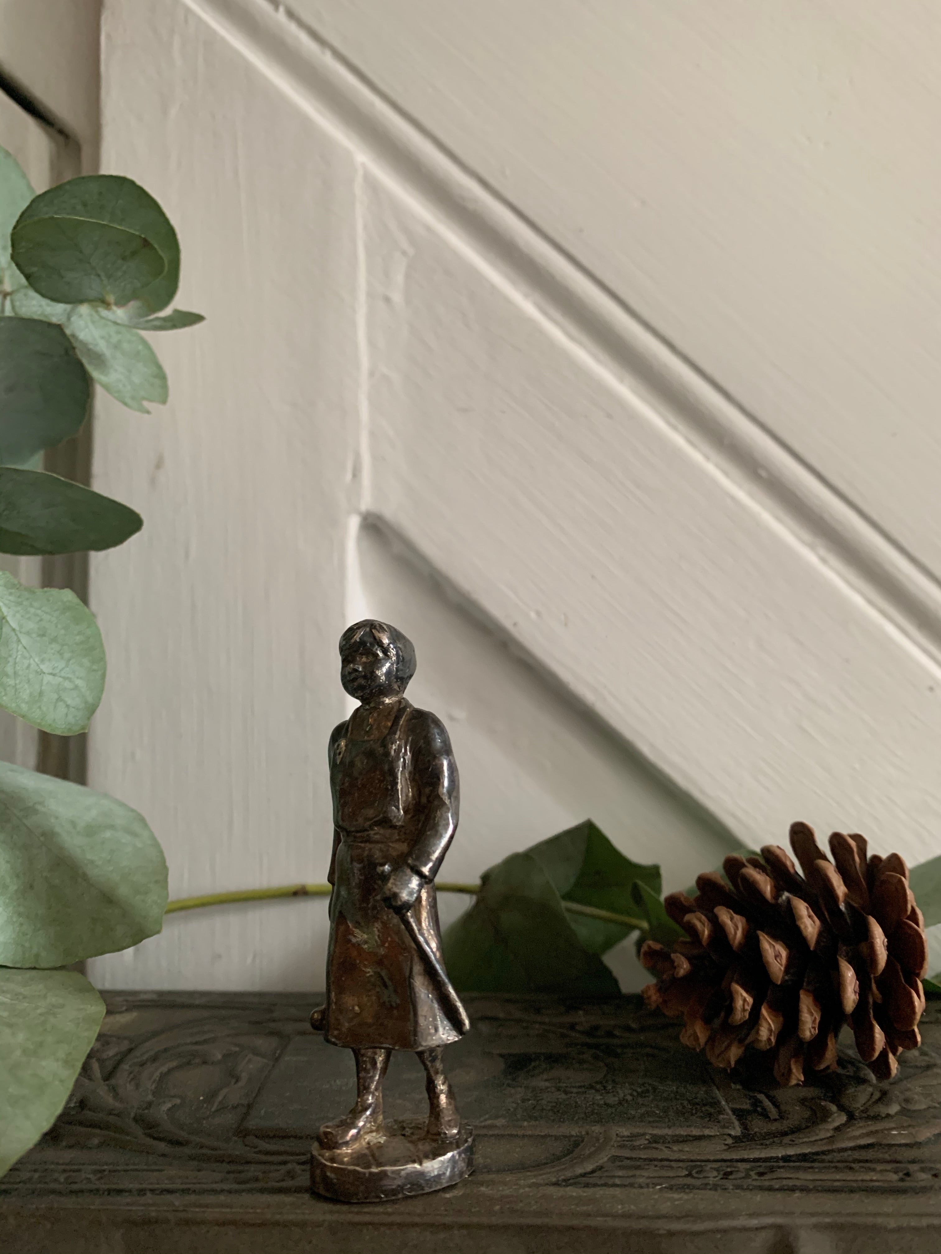 Little English Pewter Figure - Man with Hammer