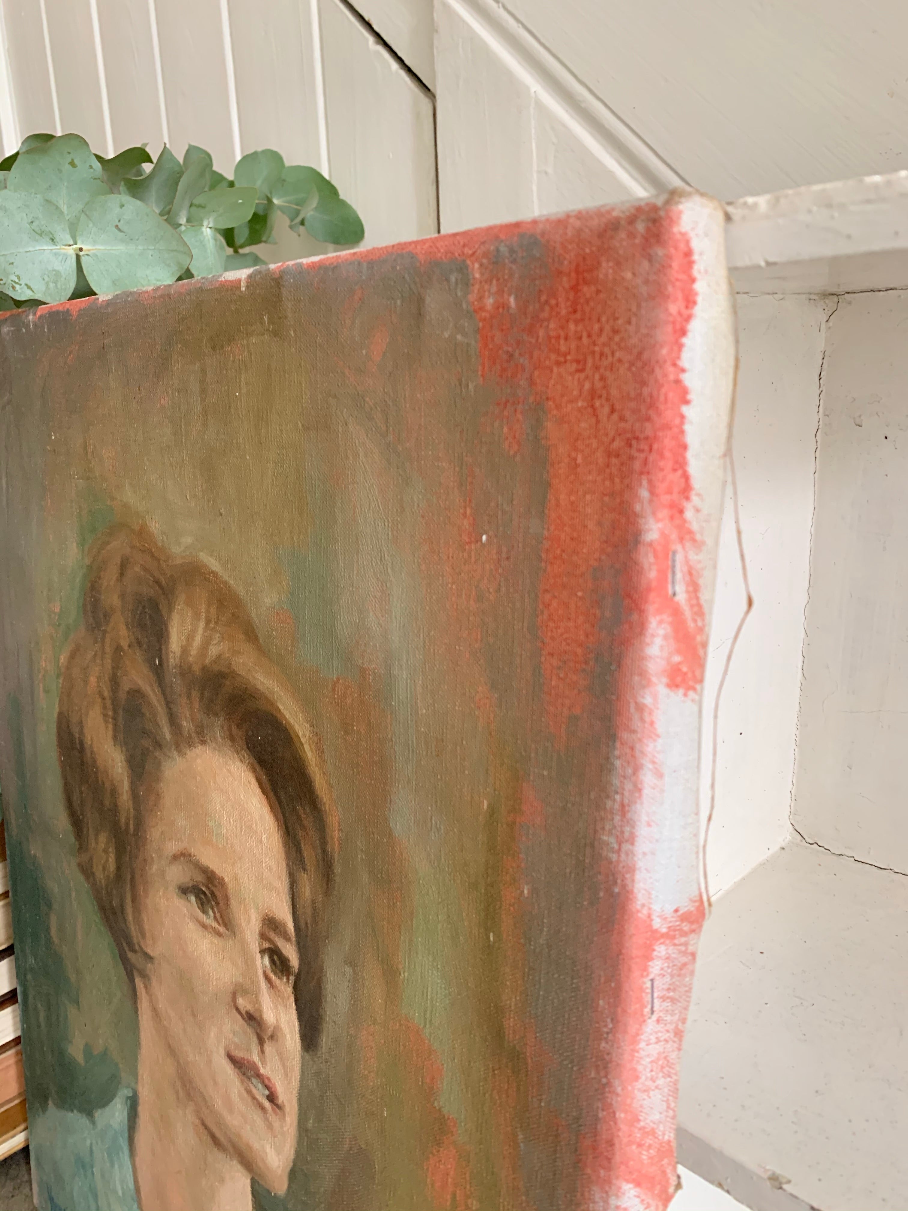 1960s Portrait of a Lady - Oil on Canvas