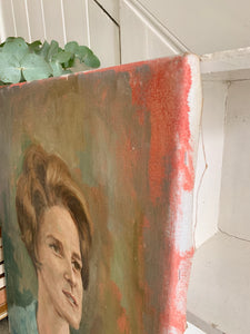1960s Portrait of a Lady - Oil on Canvas