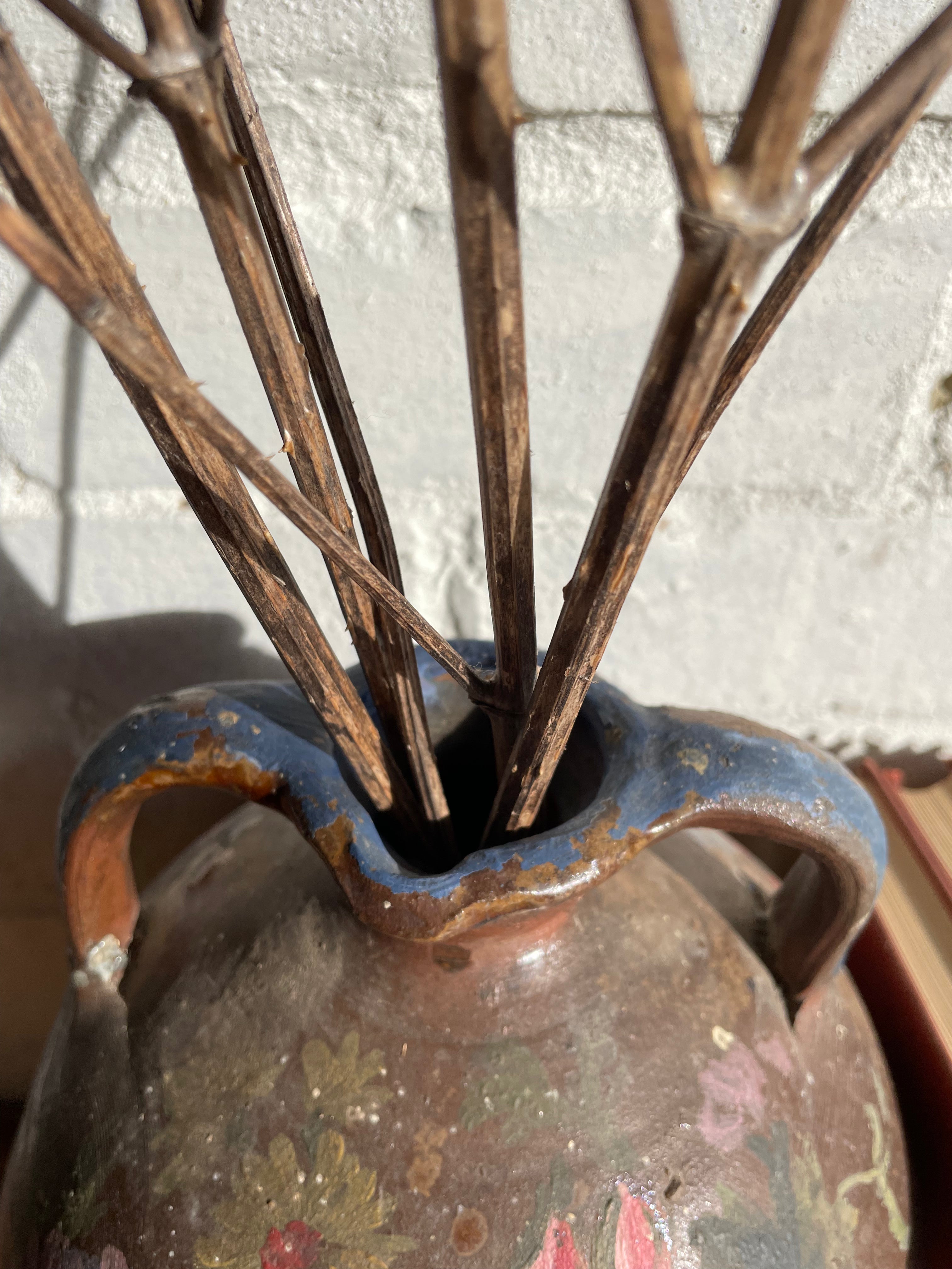 French Hand -Painted Floral Confit Pot