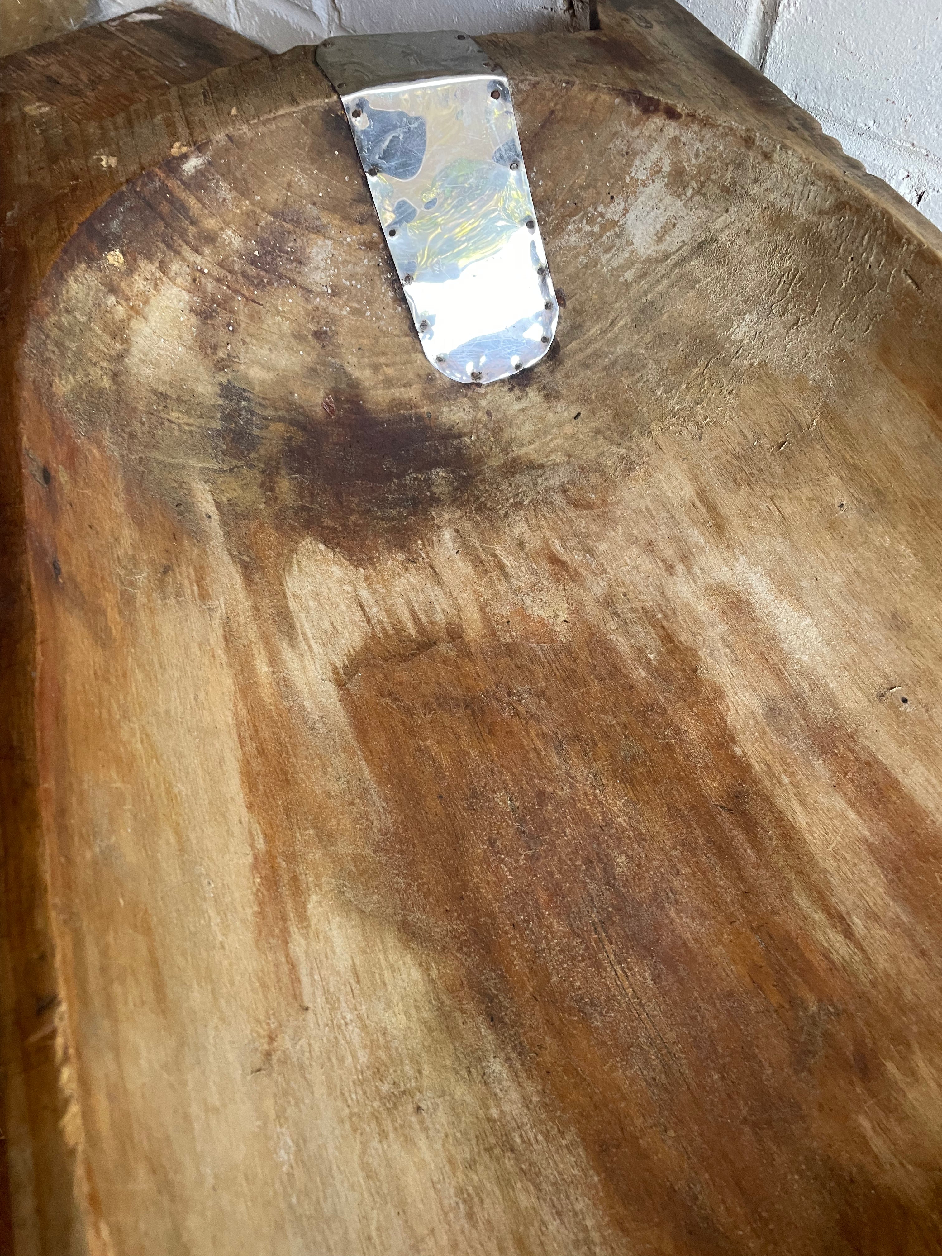 Large Wooden Dough Bowl 1