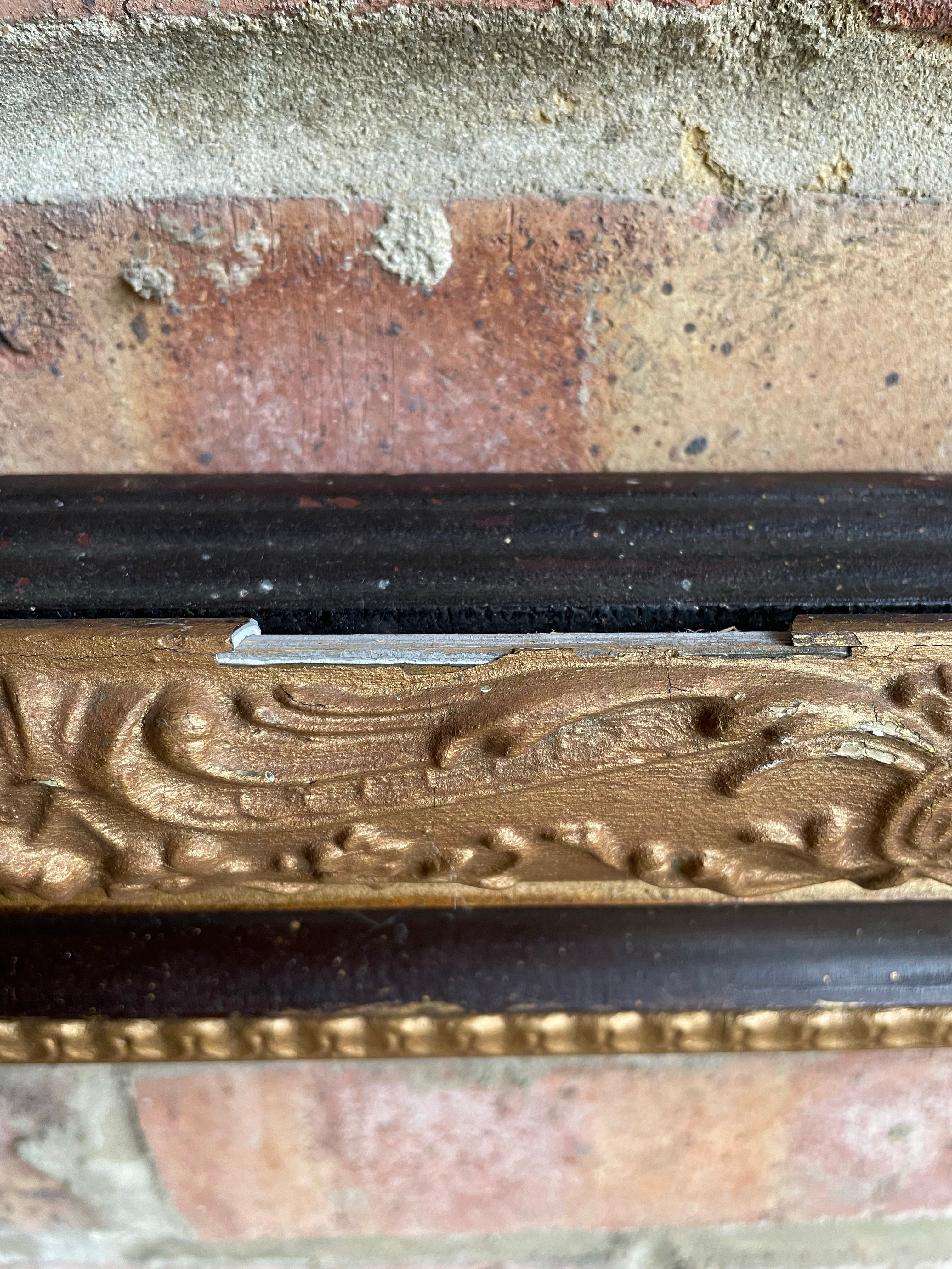 Large Decorative Wood & Gilt Frame