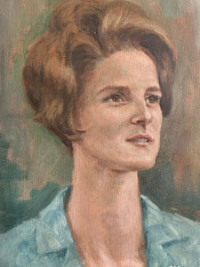 1960s Portrait of a Lady - Oil on Canvas