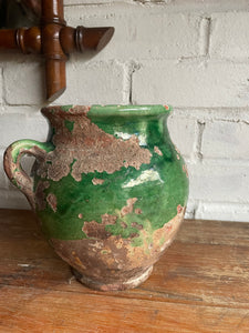 Small 19th Century French Green Confit Pot