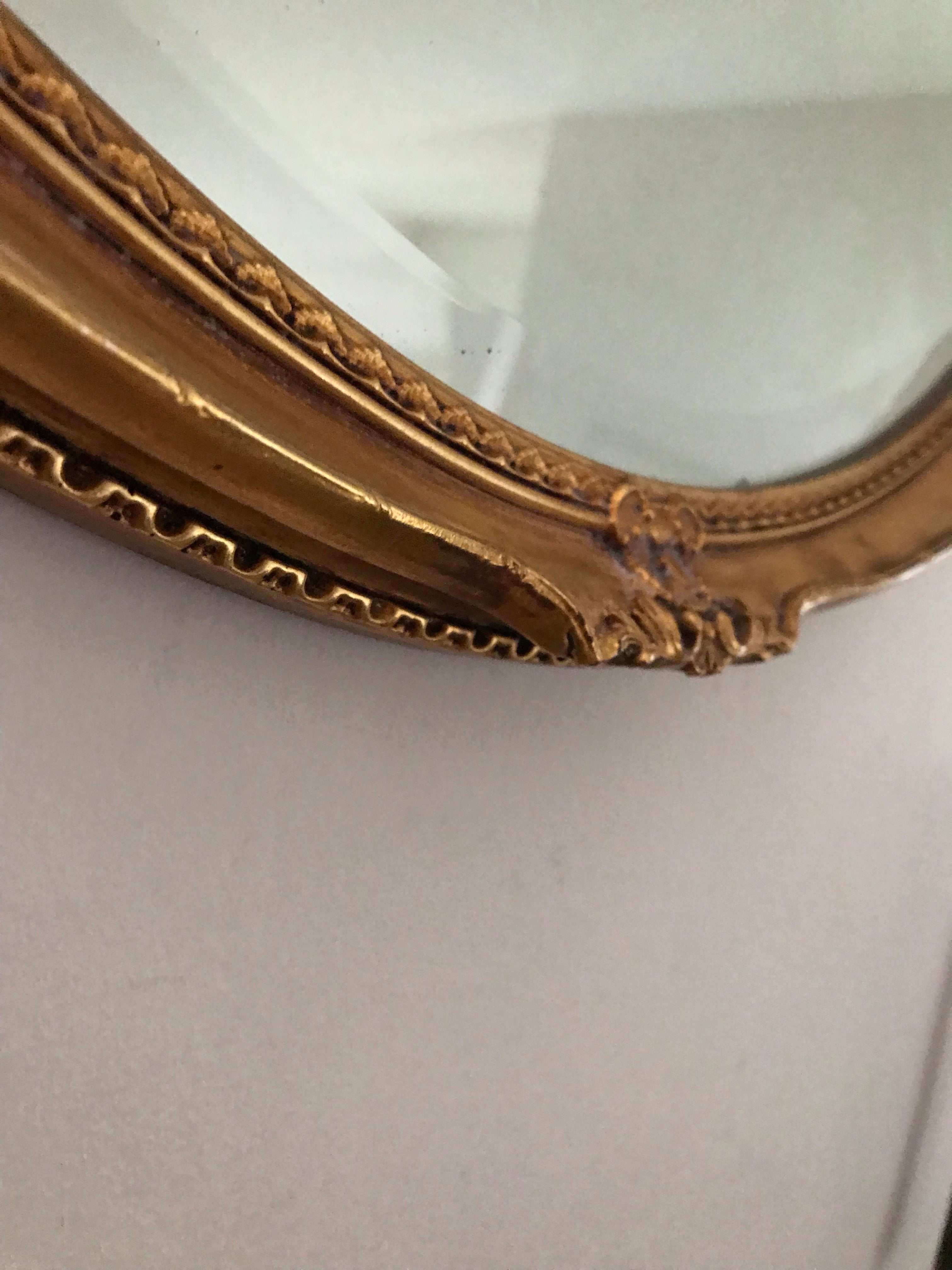 Large Gold Vintage Mirror (hangs portrait or landscape)