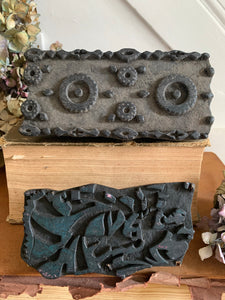 Pair of Antique Textile Printing Blocks