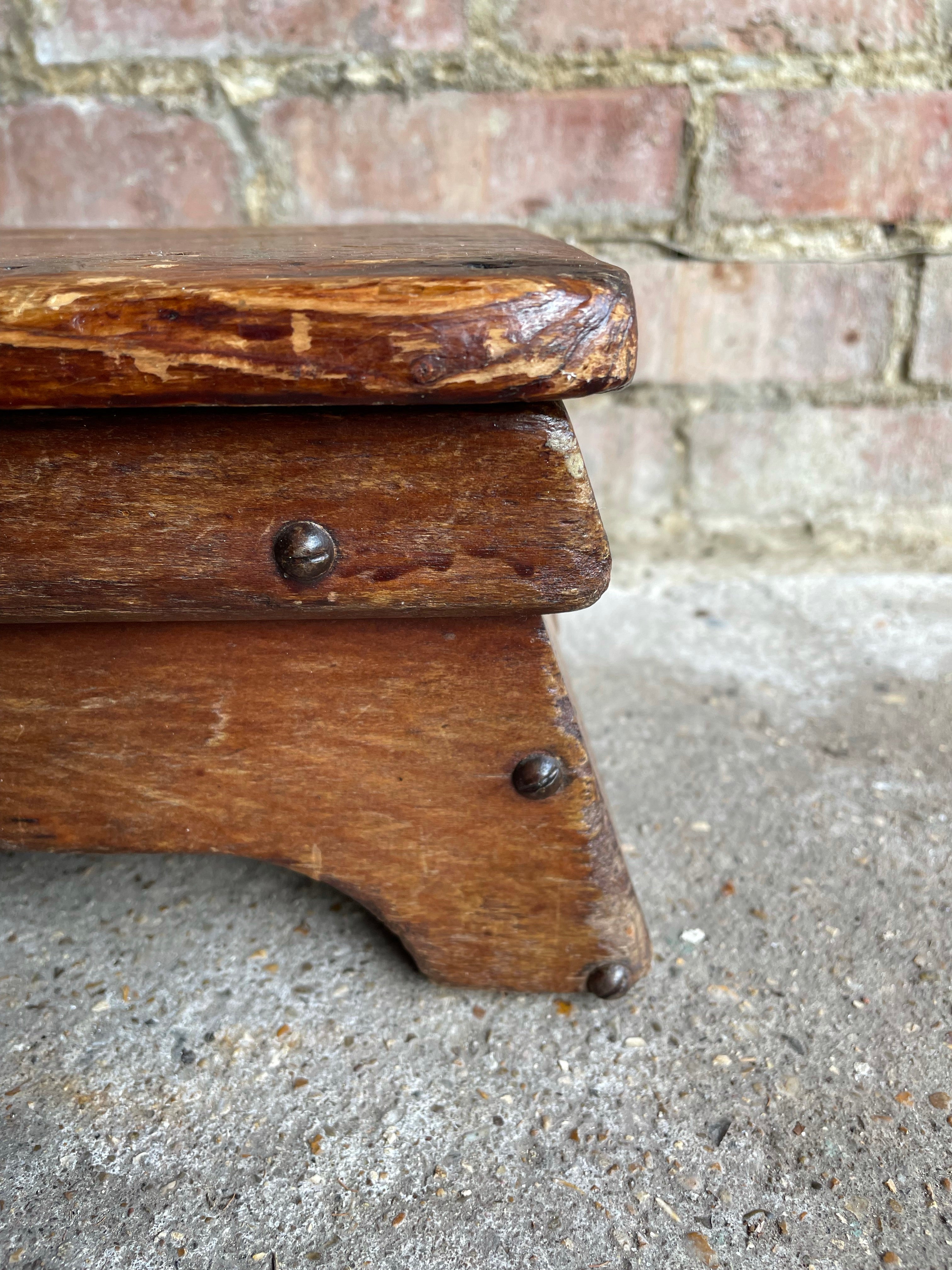 Rustic Antique Low Stool/Display Stand