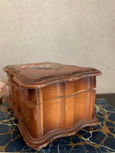 1930s little floral wooden box