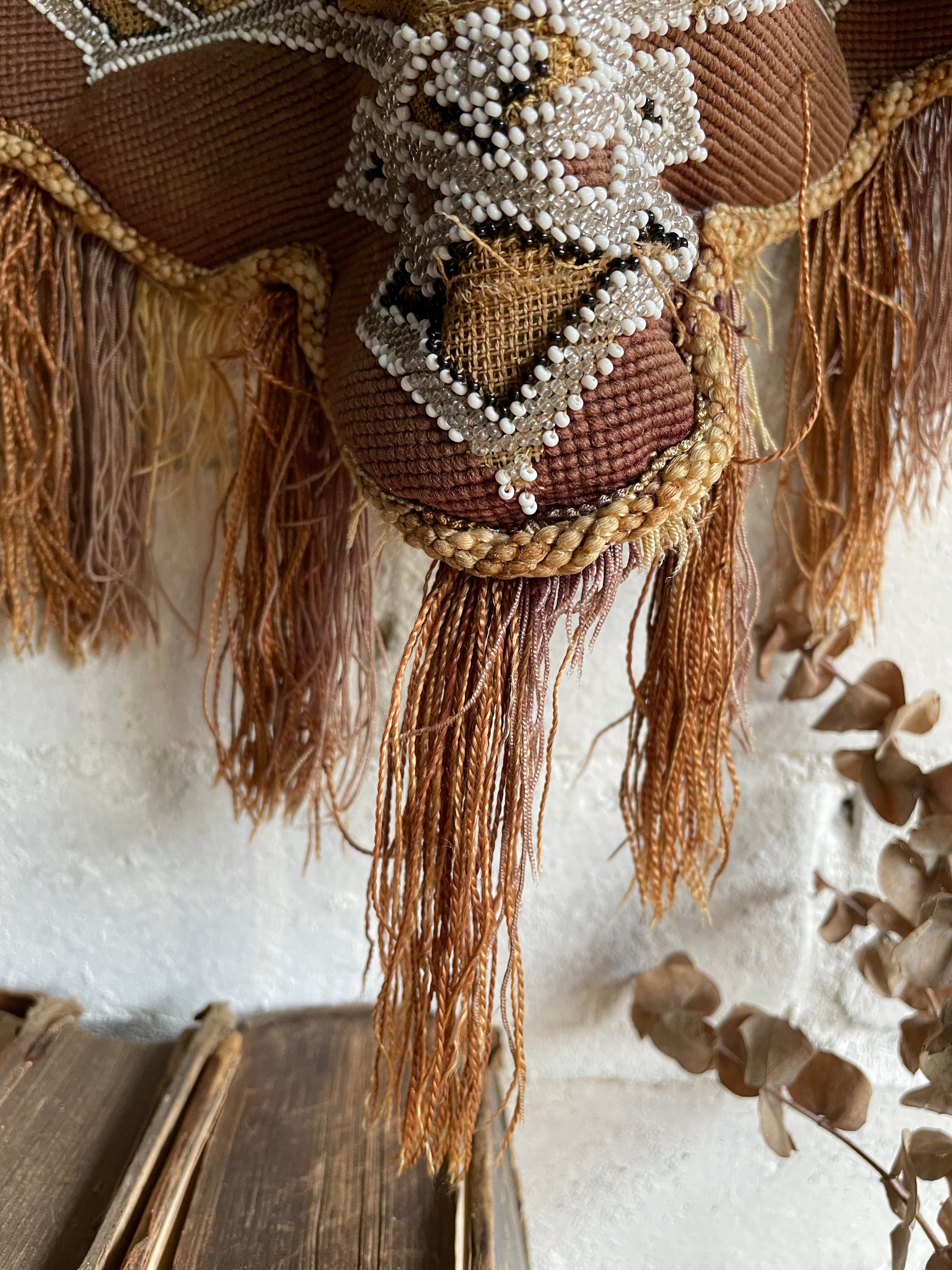 Victorian Beadwork Textile Shield