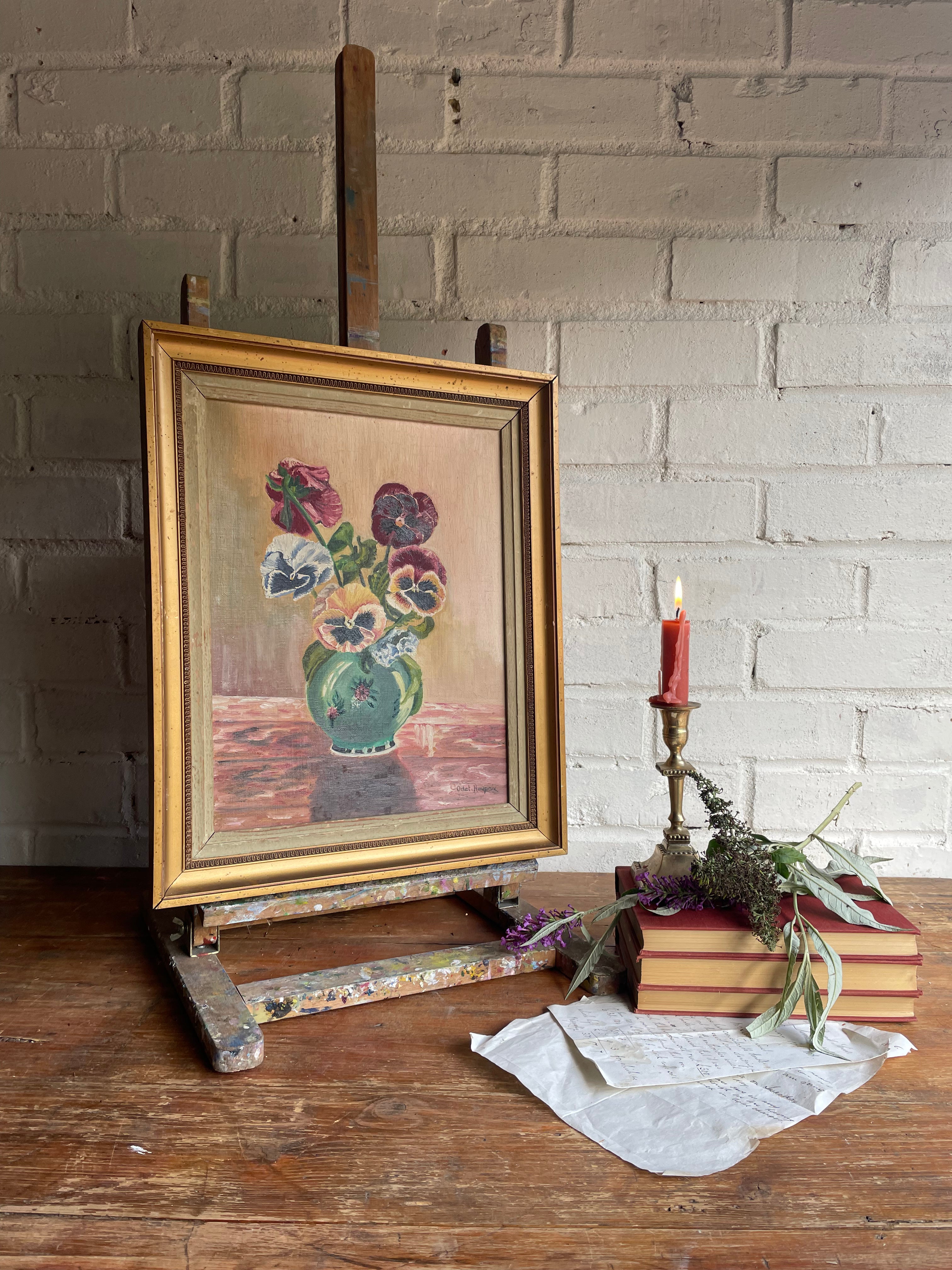 Pansies: Oil on Canvas